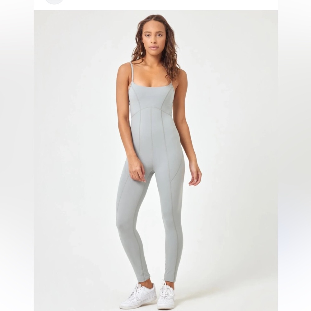 L*Space athletic Women's go the distance Jumpsuit sage color small